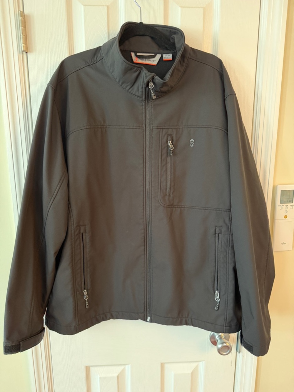 Free Country Men’s XXL Black Softshell Jacket Full Zip Outdoor Hiking